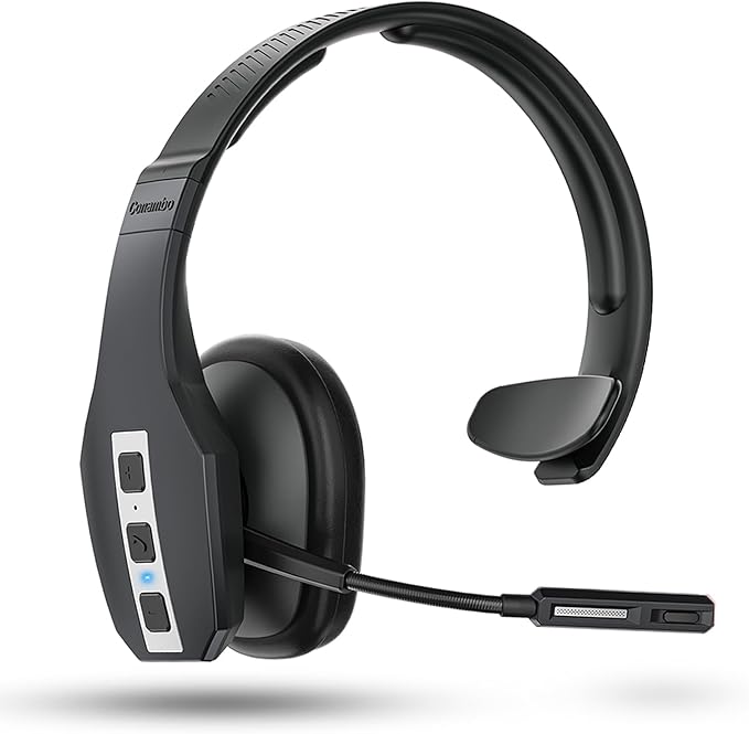 Conambo Trucker Bluetooth Headset (JBT600) with Tri-Mic Noise Cancelling, CVC 8.0, Mute Button, 60Hrs Battery Life – Wireless Headset for Truck Drivers, Cell Phones & Office Use