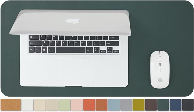 Compact Cork Desk Mat - Small Dual-Sided Desk Pad for Office and Home - Desk Organization and Accessories - Ideal for Large Mouse Pad and Small Desk Mats on Top of Desks(Dark Green,23.6"x 11.8")-DeskLoop Office