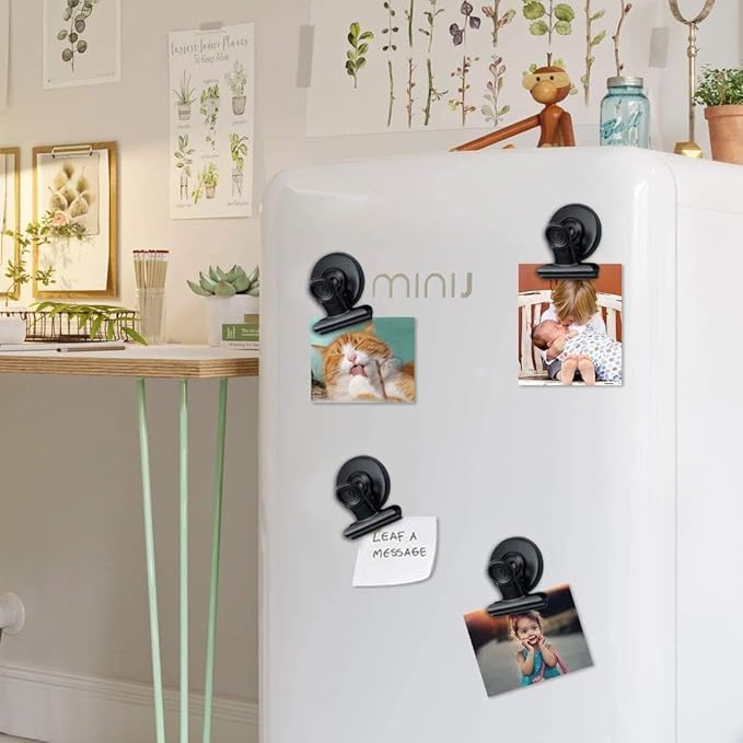 Grtard 60 Pack Magnetic Clips Heavy Duty, Black Magnet Clips for Fridge, Refrigerator Magnets, Strong Magnetic Clip, Scratch Free Magnets with Clip for Whiteboard, Refrigerator, Cruise, Locker-DeskLoop Office