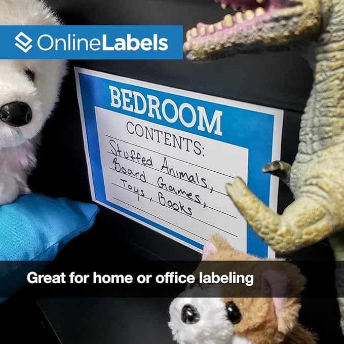 8.5 x 5.5 Half-Sheet Shipping Labels - Permanent, White Matte - for FBA, FedEx, UPS - Pack of 50 Labels, 25 Sheets - Inkjet/Laser Printers - Online Labels-DeskLoop Office