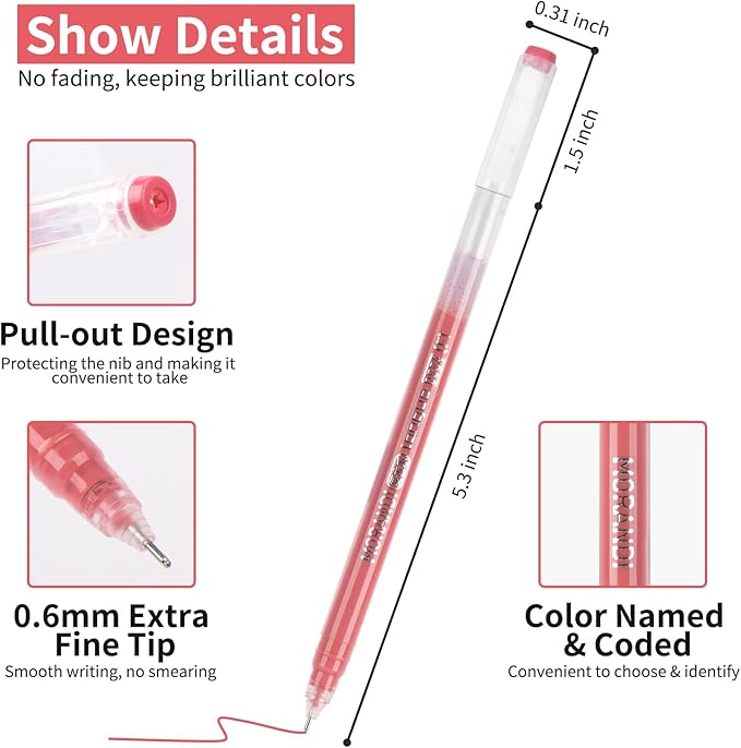 Gel Pens For Coloring, 18 Pack Colored Pens for Black Paper & White Paper, 0.6MM Fine Point Pens for Coloring, Writing, Drawing, Journaling, Note Taking, School, Office, Home-DeskLoop Office