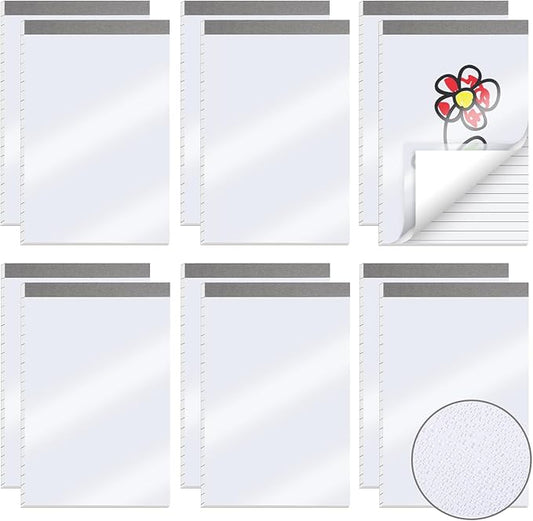 12 Pack Waterproof Cover Memo Pads 5.5" x 8.5" Lined Note Pads Writing Pads (51 Sheets Each Pad, Double Side Printed)-DeskLoop Office
