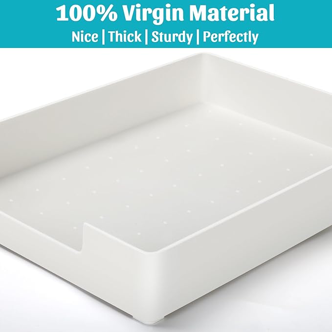 Letter-Size Tray Desk Letter Tray Paper Tray, Sturdy Heavy-Duty Plastic Printer Paper Tray, Single-Tier Stackable File Storage Organizer for Office Home (1, White)-DeskLoop Office