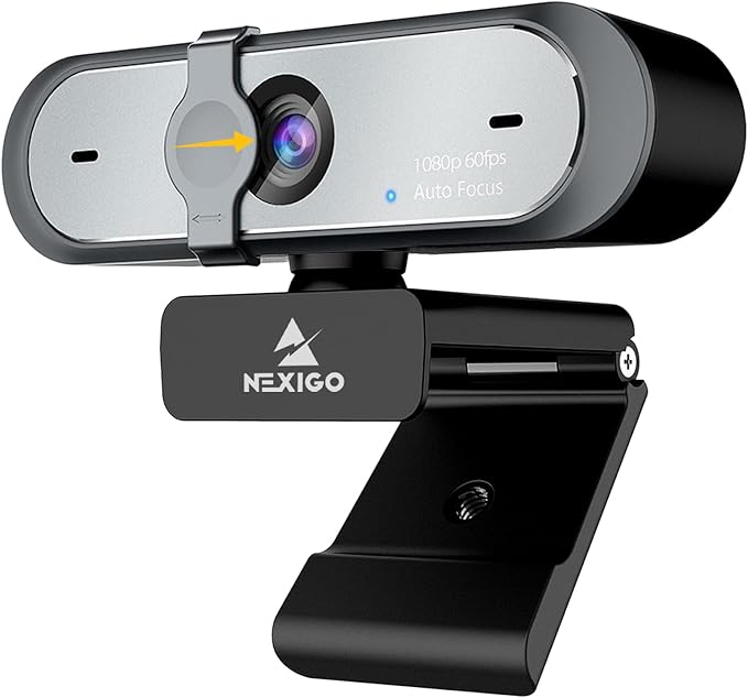 NexiGo N660P 1080P 60FPS Webcam with Software Control, Dual Microphone & Cover, Autofocus, HD USB Computer Web Camera, for OBS/Gaming/Zoom/Skype/FaceTime/Teams/Twitch-DeskLoop Office