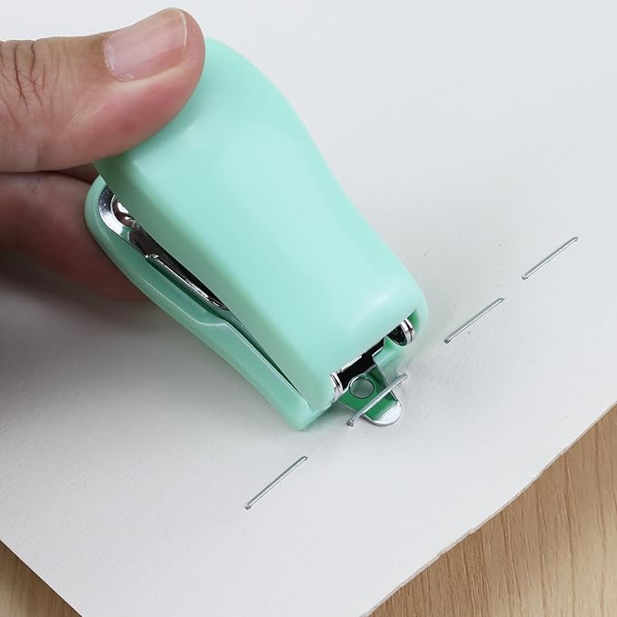 Mini Desktop Stapler Set,20 Sheet Capacity,Includes Built-in Staple Remover and 750PCS No.12 Staples,Small Cute Stapler for Office and School Supplies (Green)-DeskLoop Office