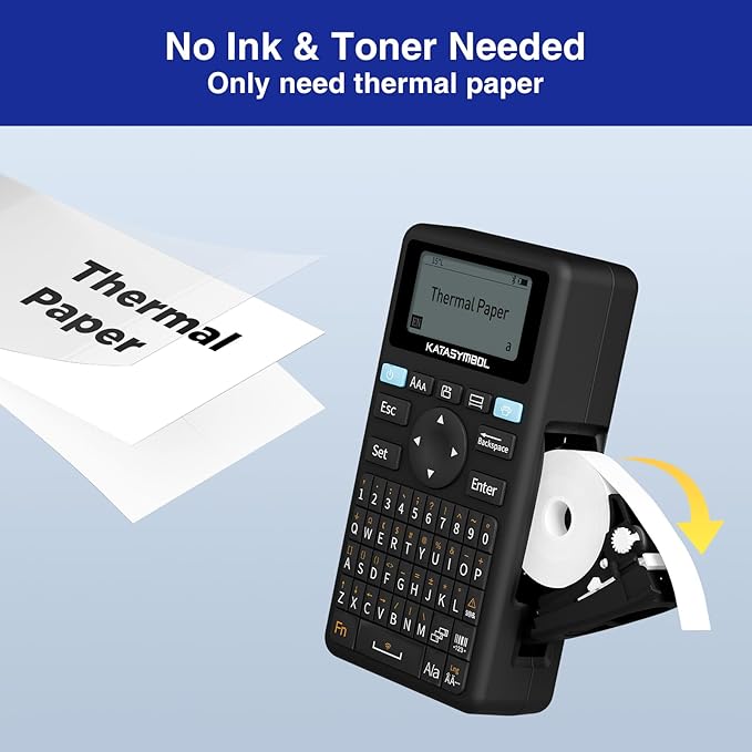 SUPVAN E11 Bluetooth Label Maker Machine with Tape, Support Keyboard & App with 40 Fonts and 450+ Icons, Rechargeable Inkless Labeler for Home, Kitchen, Office, School, Organization, Black-DeskLoop Office