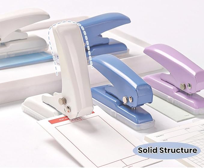 Single Hole Punch, 40 Sheets Punch Capacity Hole Puncher Heavy Duty Hole Puncher Single Small Hole Punch One Hole Puncher for Crafts Paper Cards Tags Scrapbook-1/4 inch Hole, Purple-DeskLoop Office