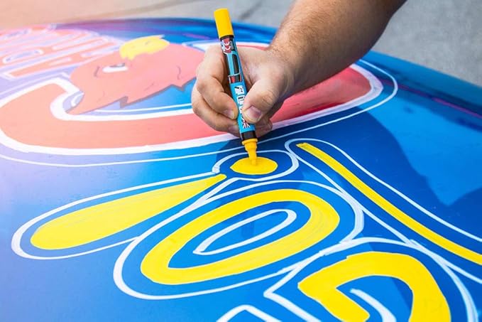 Window Markers for Glass Washable Car Window Paint Pen- Dry Erase Liquid Chalk Marker Car Decorations on All Surfaces, Tire, Windshield - Auto Marker, Autowriter, Rain Resistant (White, Jumbo Tip)-DeskLoop Office