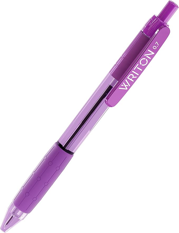 Writon Retractable Purple Ballpoint Pens - 24-Pack Writing Pens - Comfortable Grip - 0.7mm Fine Point for Smooth Writing - Fast-Drying Ink Pen - Ball Point Pens - Modern School, Office Supplies-DeskLoop Office