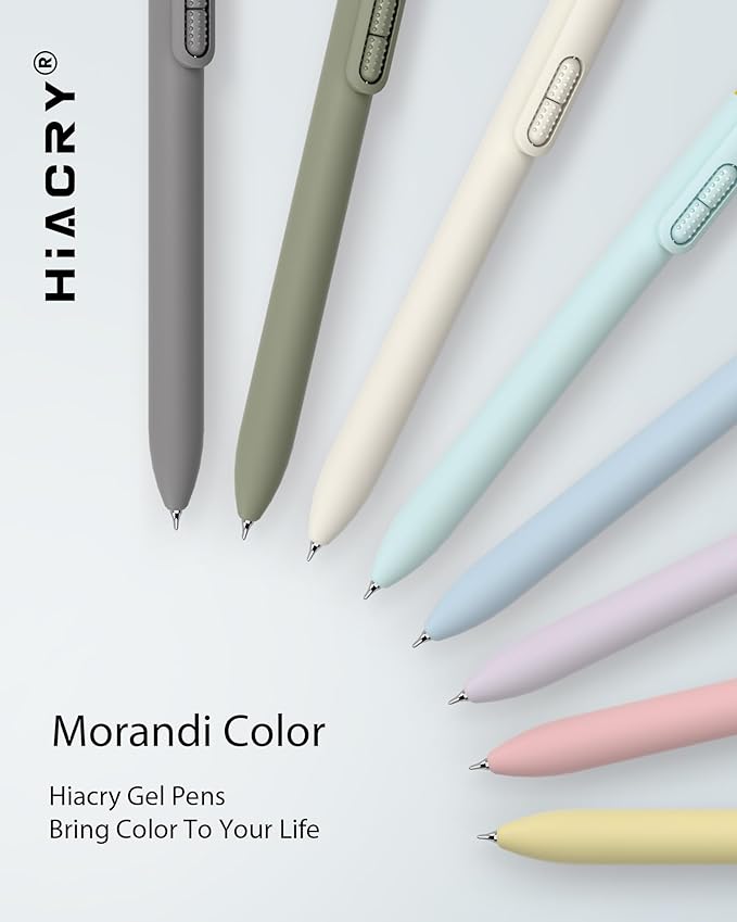 8 Pcs Gel Ink Pens, 0.7mm Fine Point for Smooth Writing Journaling Aesthetic Pens, Black Quick-Dry Long Lasting Fidge Pens, Cute School Office Supplies Gifts for Women (Morandi Black Ink)-DeskLoop Office