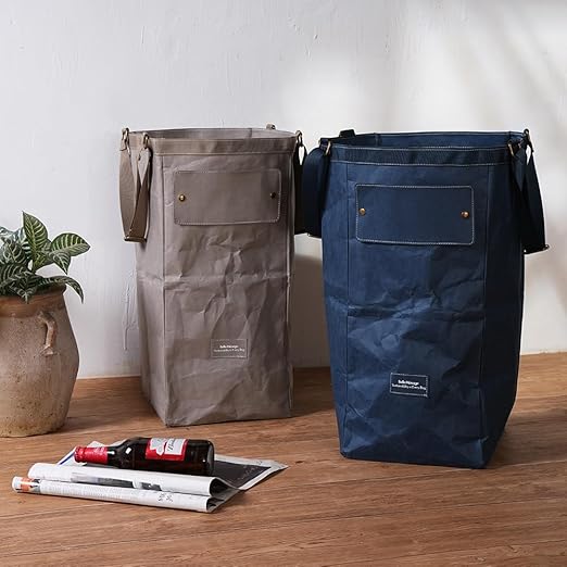 Kitchen Recycling Bin Indoor, Paper, Can, Trash Recycle Bin Combo (Navy+Grey)-DeskLoop Office