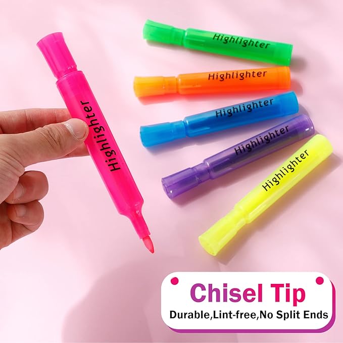 Teling 72 Pcs Highlighters Bulk Chisel Tip Tank Style Highlighters for School Classroom Assorted Color Fluorescent Pens for Office Shop-DeskLoop Office