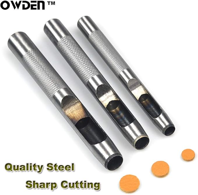 9 Pieces Hollow Punch Set (1/8"-1/2") with A Free Cutting MAT, Leather Hole Punch Set-DeskLoop Office