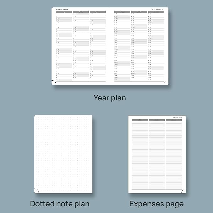 POPRUN 2026 Planner (Medium Size 8.5''x 6.5'' Hardcover) - Daily Weekly and Monthly Calendar Agenda 2026 Appointment Book with Hourly Time Slots, Monthly Tabs, 100 GSM - Light Yellow-DeskLoop Office