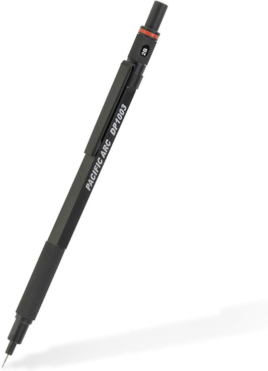 Pacific Arc Chromagraph Metal Mechanical Pencil .3 mm Black Barrel Mechanical Pencil with Built In Lead Pencil Grade Indicator, Lead Pencil Holder for Drafting, Sketching, and Drawing-DeskLoop Office