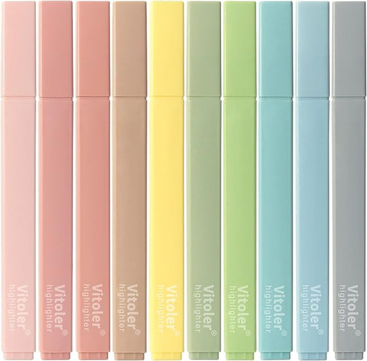 Highlighters Assorted Colors,10Pcs Bible Highlighters and Pens No Bleed, Assorted Colors, Pastel Set, Cute Marker Pens-DeskLoop Office