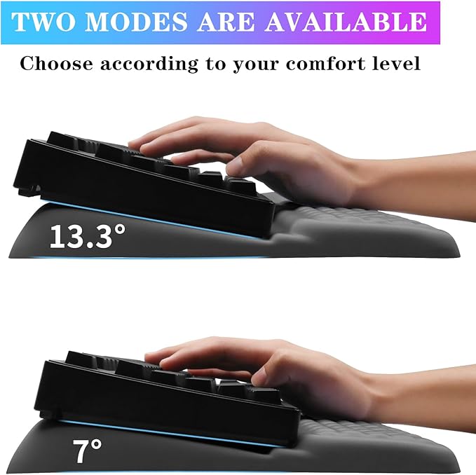 Computer Keyboard Stand with Wrist Rest, Ergonomic Tilted Keyboard Holder - Keyboard Riser with Wrist Pad - Keyboard Tray Support for Office Home - Gray-DeskLoop Office