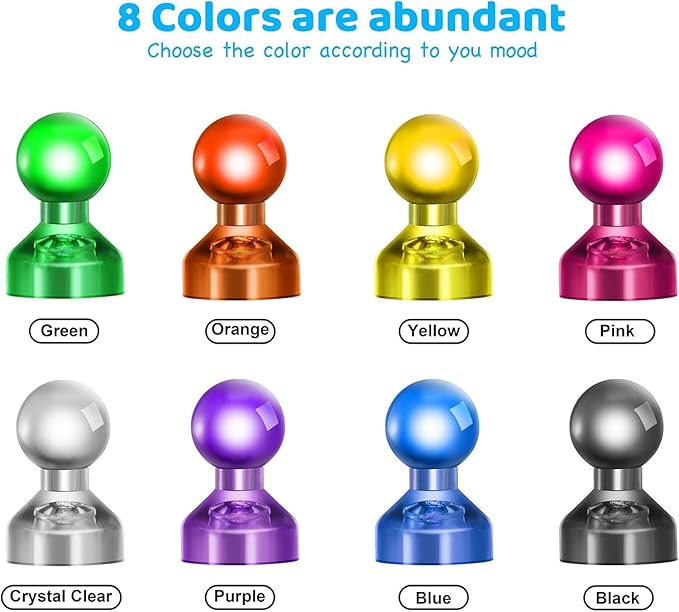 90 PCS Colorful Strong Magnetic Push Pin Magnets, Office/Classroom Magnets,8 Assorted Color, Perfect to use as Kitchen Home and School, Map Magnets,Whiteboard Magnets-DeskLoop Office