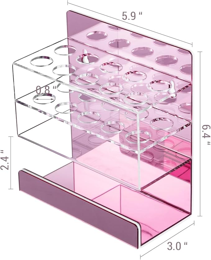 MyGift Dry Erase Marker Holder 10 Slots Whiteboard Marker Holder For Wall Dry Erase Eraser Holder Wall Mount Rose Pink-DeskLoop Office