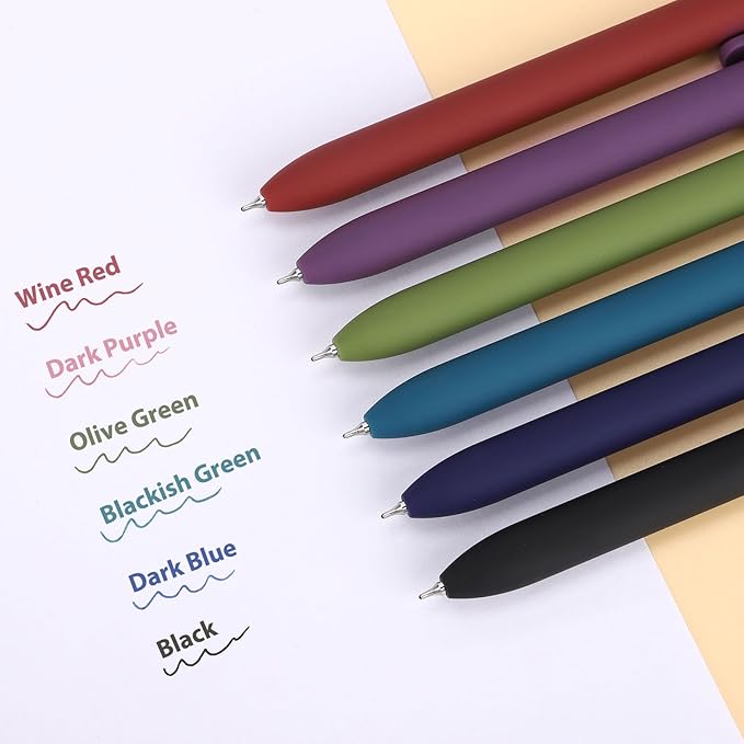 FIOVER Colored Pens, 12 Pack Colorful Gel Pens, Quick-Dry 0.7mm Medium Point for Journaling, Note Taking, Doodling, Aesthetic Office School Supplies, Gifts for Women Men-DeskLoop Office