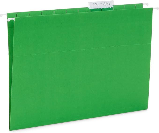 Blue Summit Supplies 25 Colored Hanging File Folders Letter Size with Tabs, Colored File Folders Hanging, Assorted Colors, Reinforced for Office Filing and Organization-DeskLoop Office