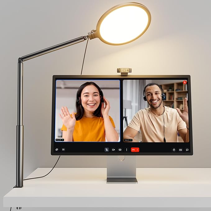 Weilisi 10.2" Desk Ring Light with Stand for Video Call, Ring Light for Desk with Clamp, 360° Rotate & Flexible Height Desk Light, Adjust Arm Desk Lamp for Home Office, Podcast, Gaming, Recording-DeskLoop Office