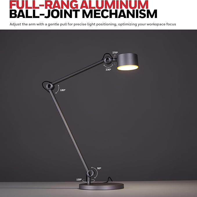 Honeywell LED Desk Lamp, 01A Sunturalux Desk Light for Home Office, 4000K Dimmable Eye Caring Natural Light Architect Lamp with Metal Swing Arm Lamp for Desk Craft Reading-DeskLoop Office