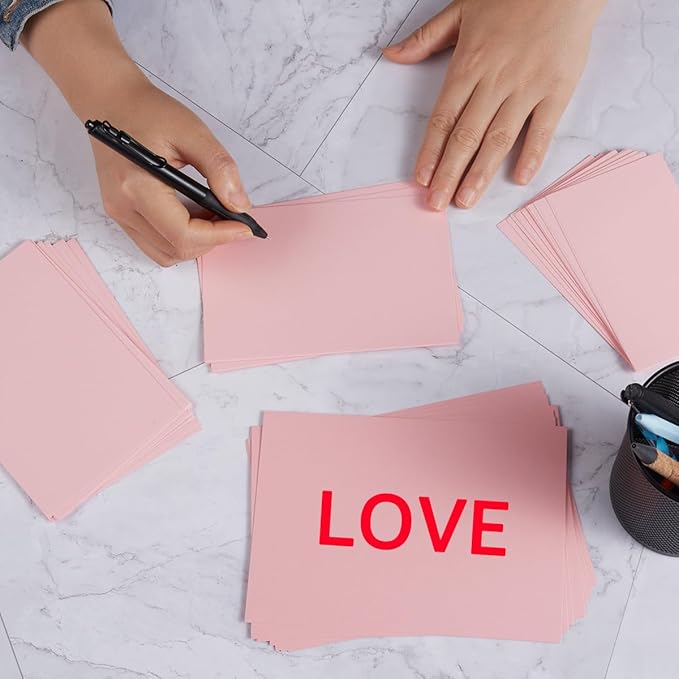 50 Sheets Blank Cardstock Paper 250 GSM Thick Heavy Cards Stock for DIY Art Projects, Card Making, Postcards, Greeting Cards, Birthday Party, Wedding Invitation (Pink, 5x7 inches)-DeskLoop Office