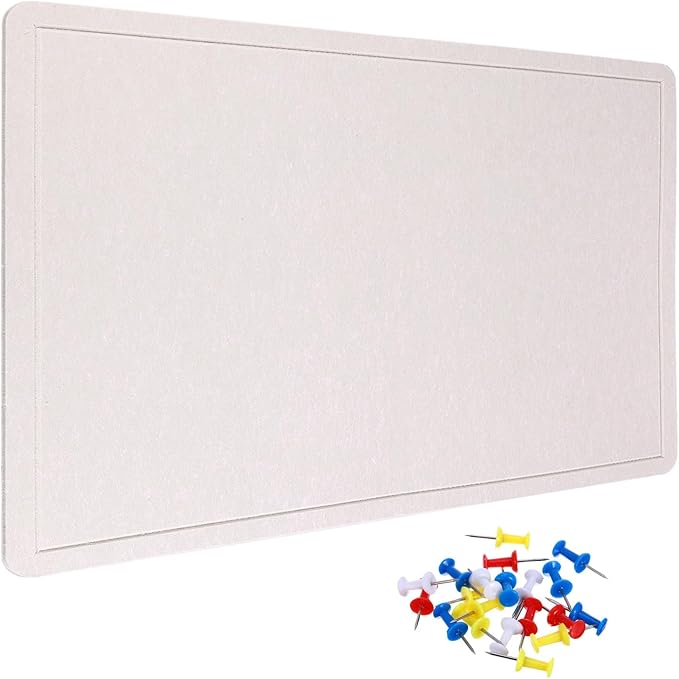 YOKIVE Felt Bulletin Board, 60 x 31.5 -Inch Foldable Decorative Pin Board Self Adhesive Felt Cork Board with 20 Pushpins, Great for Wall, Photo Display, Paste Note, Schedule(Light Camel)-DeskLoop Office