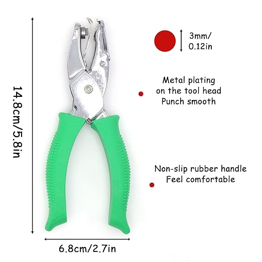 Handheld Round Shape Hole Punch, 1/8 Inch Hole Size, Craft Paper Puncher, Single Pack, Ideal for DIY Projects and Office Use-DeskLoop Office