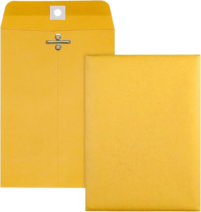 9” x 12” Clasp Envelopes with Gummed Seal Brown Pack of 30-DeskLoop Office