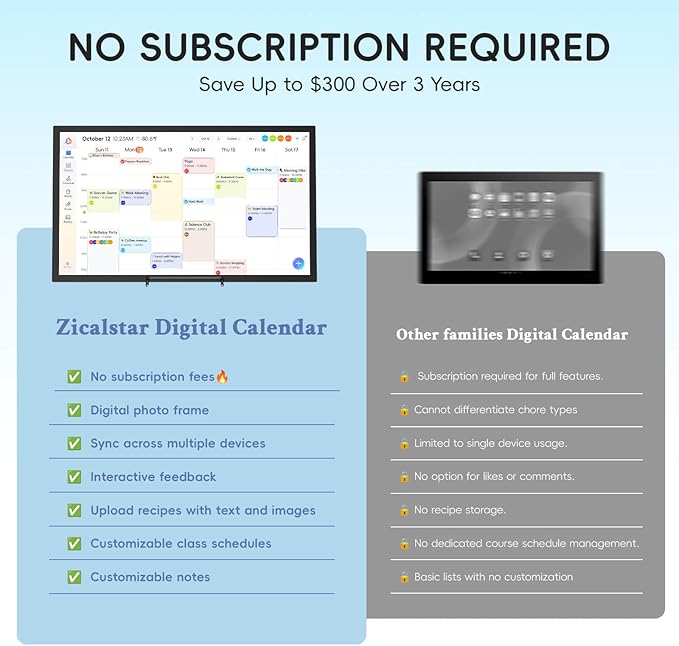 15.6" Digital Calendar Chore Chart, Ultra-HD Interactive Touchscreen, No Subscription Required, Electronic Smart Family Planner & Organizer, Wall Mount Included, Ensuring Seamless Scheduling-DeskLoop Office