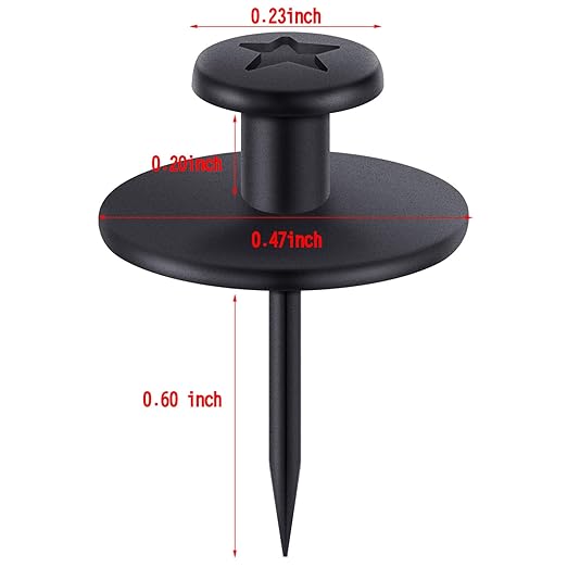 Push Pins Picture Hangers Double Headed Thumb Tacks Wall Hooks for Wall Hangings Picture Hangers Nails Small Photo Hanging Hook Pins for Home Office Photo Decor(Black,25 Pieces)-DeskLoop Office