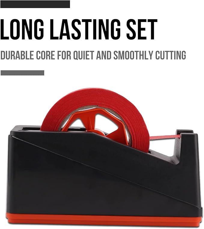 Lichamp Desktop Tape Dispenser Holder with Large 3 Inch Core for Masking, Heat Transfer, Painters, Freezer and Kitchen Tape, 0128BK-DeskLoop Office