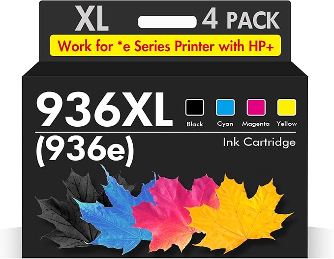 936XL 936 9125e Ink Cartridges Combo Pack: Replacement for HP 936e 936 Ink Cartridges for HP Printers OfficeJet Pro 9125e 9120e 9730e 9130 9135e 9122e 9128e 9110b 9120b 9130b 9130e-DeskLoop Office
