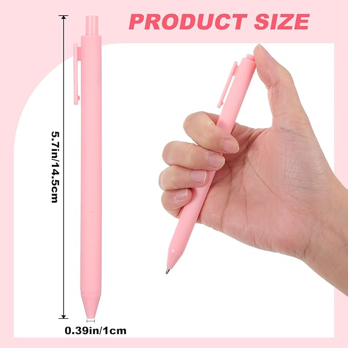 100 Pcs Ballpoint Pens, 1.0 mm Retractable Comfortable Writing Pens Large Capacity Black Ink Ballpoint Pen Set for Teacher Student Office School Home Supplies-DeskLoop Office