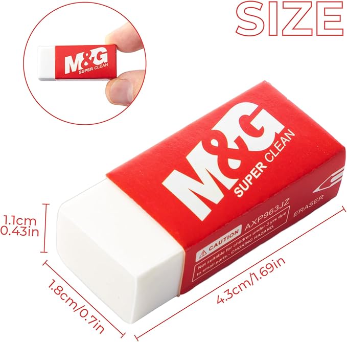 M&G Pencil Eraser for Kids, 30 Pack, White Erasers Bulk, Erasers for Artists, Drawing Erasers for Sketching, Small Pencil Erasers, Art Erasers for Drawing, School Erasers Office Supplies-DeskLoop Office