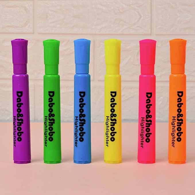 Dabo & Shobo Highlighters Set of 24,Colored Markers And Beautiful Combination Set Liquid Ink Fast Drying And Not Easy To Fade Are Suitable For Classroom, Office And Shop Short Style-DeskLoop Office