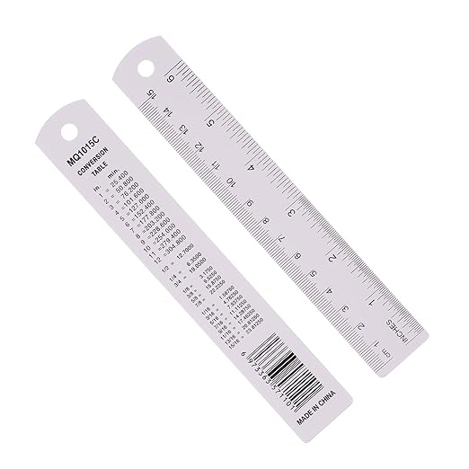 PATIKIL 15cm/6" Metal Ruler, 2 Pack Aluminum Alloy Rulers with Centimeters, Millimeters, Inches and Conversion Table Straight Edge Ruler for Writing Machinist Drafting, Purple-DeskLoop Office