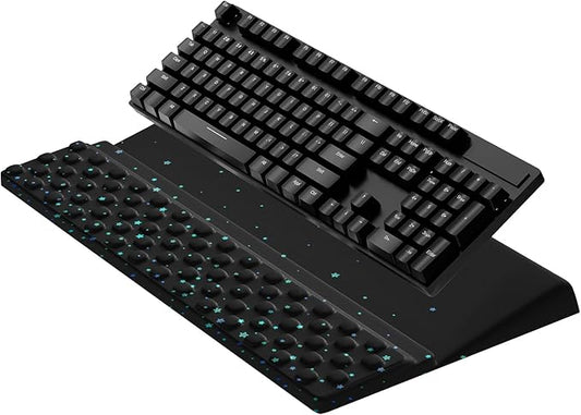 Computer Keyboard Stand with Wrist Rest,Comfy Ergonomic Tilted Keyboard Holder,Keyboard Tray Support for Office Home (Blue Starry Sky)-DeskLoop Office
