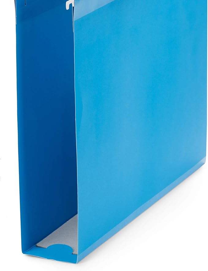 25 Blue Summit Supplies Hanging File Folder Extra Capacity, Expanding Hanging File Folders Letter Size, Extra Wide Hanging File Folders with 2” Expansion, Reinforced 12pt Paper, Assorted Colors-DeskLoop Office
