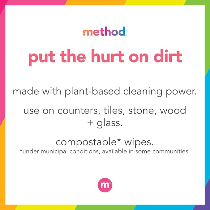 Method All-Purpose Cleaning Wipes, Pink Grapefruit, Multi-Surface, Compostable, 70 Count (Pack of 3)-DeskLoop Office