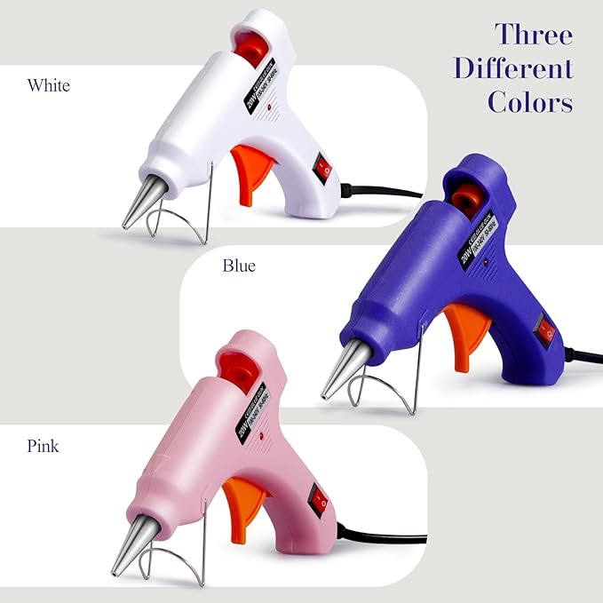 Mini Hot Glue Gun, Hot Melt Gun with 30 Glue Sticks for Arts Crafts, Mini Glue Gun Kit for Kids School Craft and Quick Home Repairs (Multicolored, 20W, 6 Pieces)-DeskLoop Office