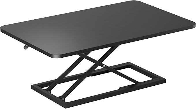 Decoholic Black Small Single 32 inch Scissors Lift Keyboard and Mouse Riser ,Height Adjustable Standing Desk Converter,for Ergonomic Sit Stand Workstations (32 inch)-DeskLoop Office