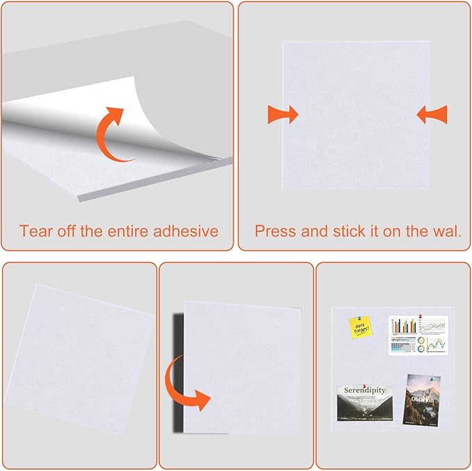 Cork Boards for Walls 48" x 36" Felt Board Alternative, 12 Pack Felt Wall Tiles Bulletin Board, Large Cork Board for Office Pin Board Tack Board Cork Boards-DeskLoop Office