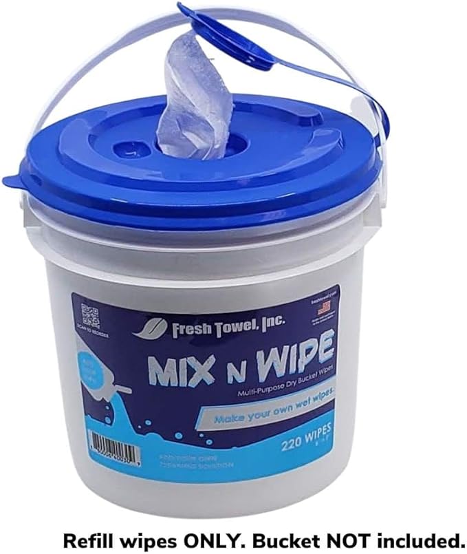 Fresh Towel Mix-N-Wipe Dry Wipes Refill, 2-Pack (220 Sheets) – Make Your Own Wet Wipes – 6" x 9" Sheets – Bulk Paper Towels-DeskLoop Office