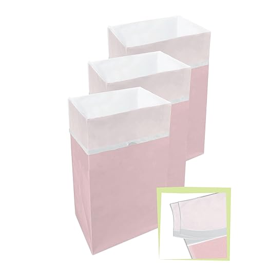 | 30 Gallon Multi-Liner Disposable Trash Cans (3-Pack) - Reusable Garbage and Recycling Bins for Parties, Events, and More (Pink)-DeskLoop Office