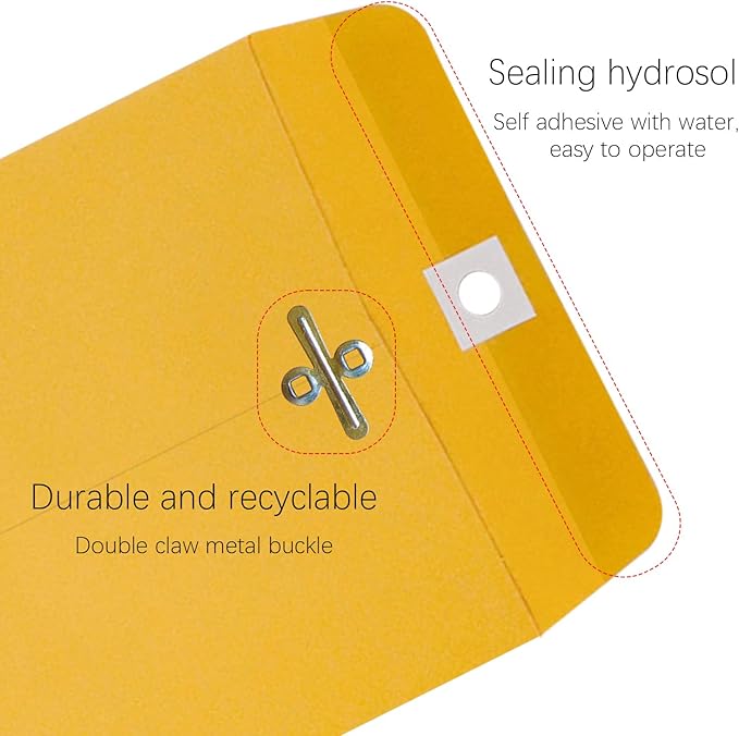 9” x 12” Clasp Envelopes with Gummed Seal Brown Pack of 30-DeskLoop Office