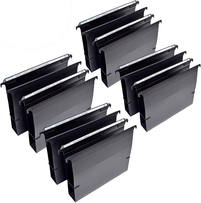 Ultimate Office MagniFile Extra-Capacity Hanging File Folders, 2" Box-Bottom, Letter Size, Feature Wrap-Around Bungee Security Cord (Set of 8)-DeskLoop Office