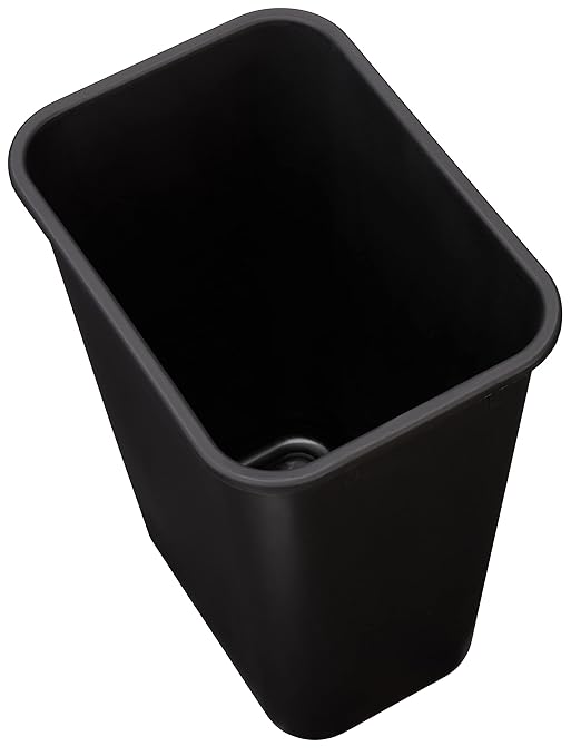 Amazon Basics Trash Can, Rectangular Commercial Office Wastebasket, 10 Gallon (Pack Of 1), Black (Previously AmazonCommercial brand)-DeskLoop Office